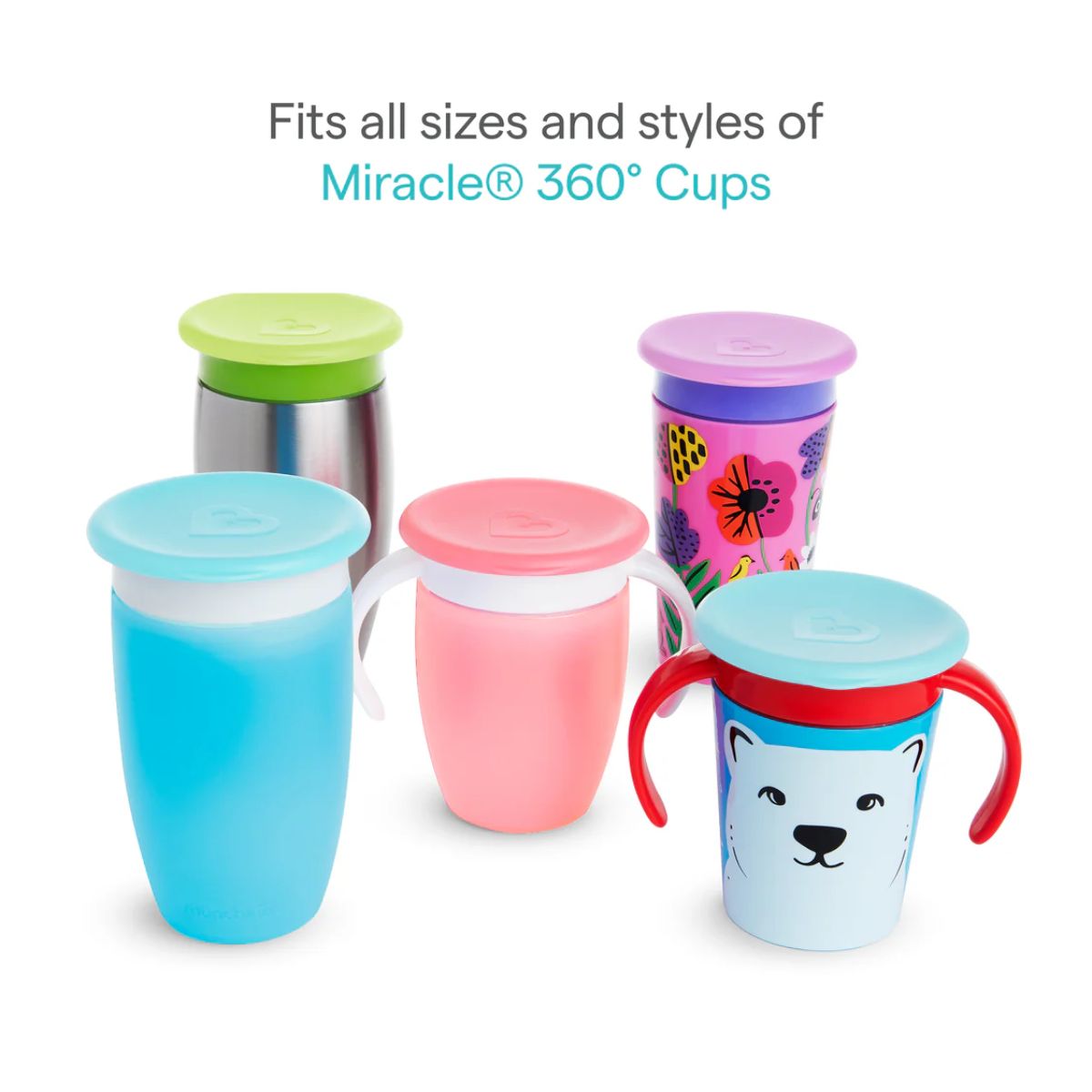 Kit Tampa Para Copos Munchkin Miracle 360° - 4 Unidades - Fits All Miracle® 360° Cups