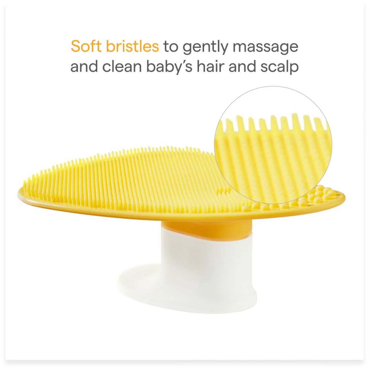 Munchkin Squeeze & Scrub Baby Bath Silicone Brush with Soap Dispenser - Reaches Difficult Areas Easily