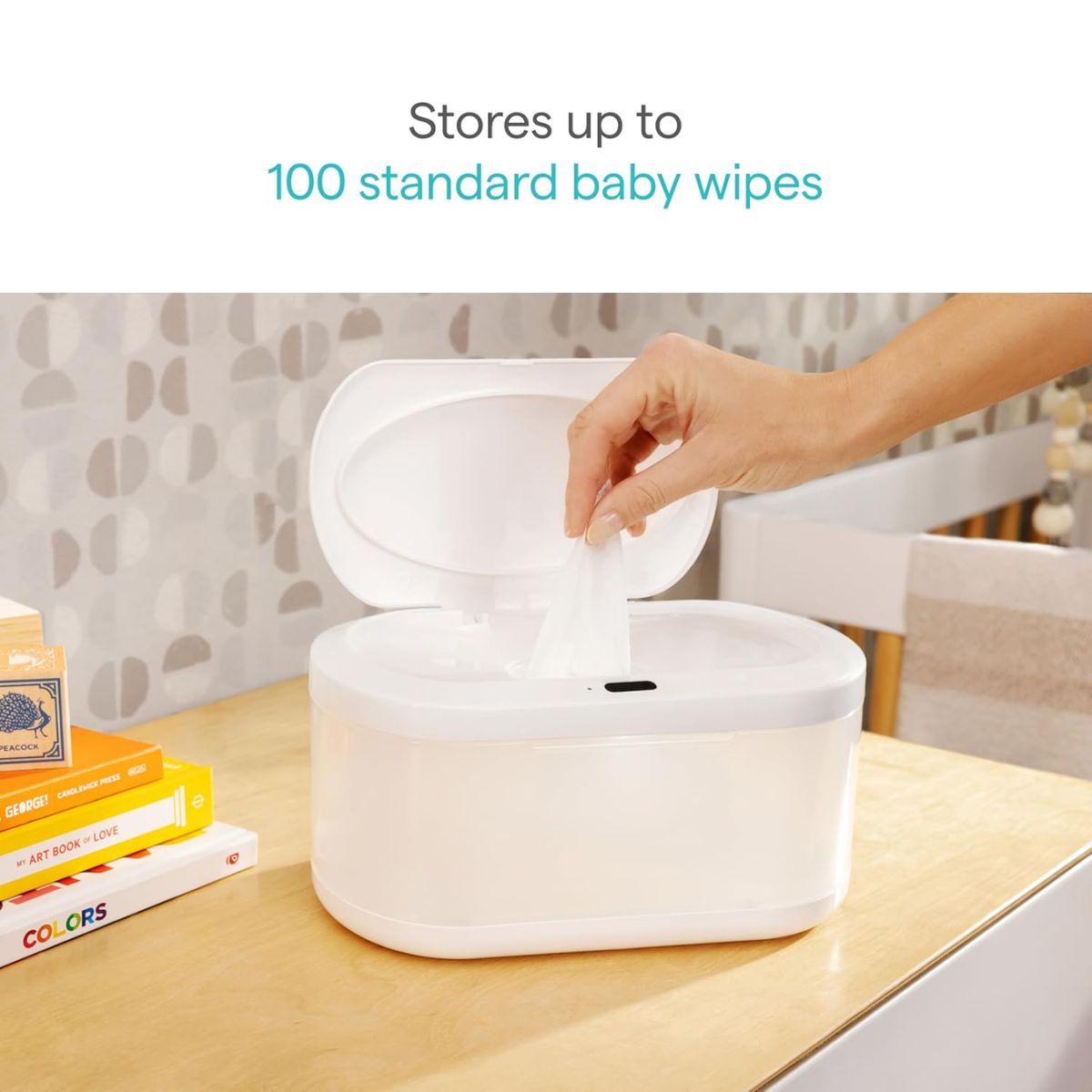 Munchkin Touch Free Baby Wipe Warmer with Motion Sensor & Nightlight - Large Capacity & Universal Compatibility